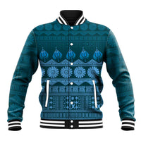Bula Fiji Iri ni Meke Baseball Jacket Karakarawa Fijian Masi LT14 Unisex Blue - Polynesian Pride