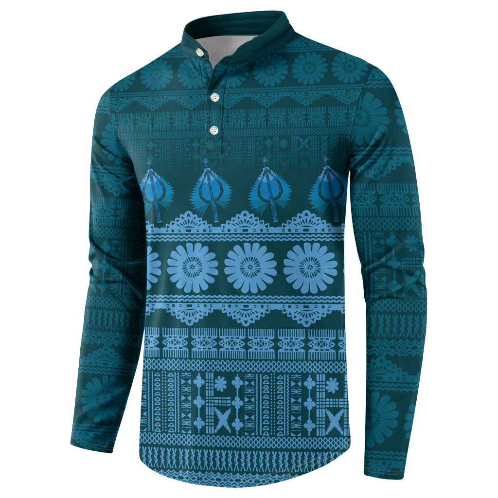 Bula Fiji Iri ni Meke Button Sweatshirt Karakarawa Fijian Masi - Polynesian Pride