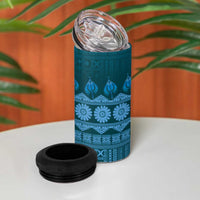 Bula Fiji Iri ni Meke 4 in 1 Can Cooler Tumbler Karakarawa Fijian Masi LT14 - Polynesian Pride