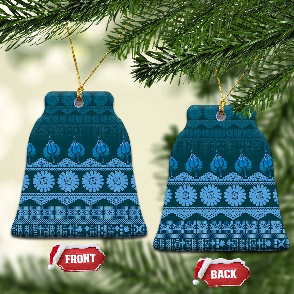 Bula Fiji Iri ni Meke Ceramic Ornament Karakarawa Fijian Masi - Polynesian Pride