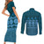 Bula Fiji Iri ni Meke Couples Matching Short Sleeve Bodycon Dress and Long Sleeve Button Shirt Karakarawa Fijian Masi - Polynesian Pride