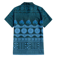 Bula Fiji Iri ni Meke Family Matching Off Shoulder Maxi Dress and Hawaiian Shirt Karakarawa Fijian Masi LT14 - Polynesian Pride