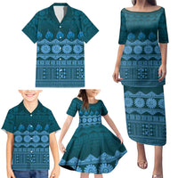 Bula Fiji Iri ni Meke Family Matching Puletasi and Hawaiian Shirt Karakarawa Fijian Masi LT14 - Polynesian Pride
