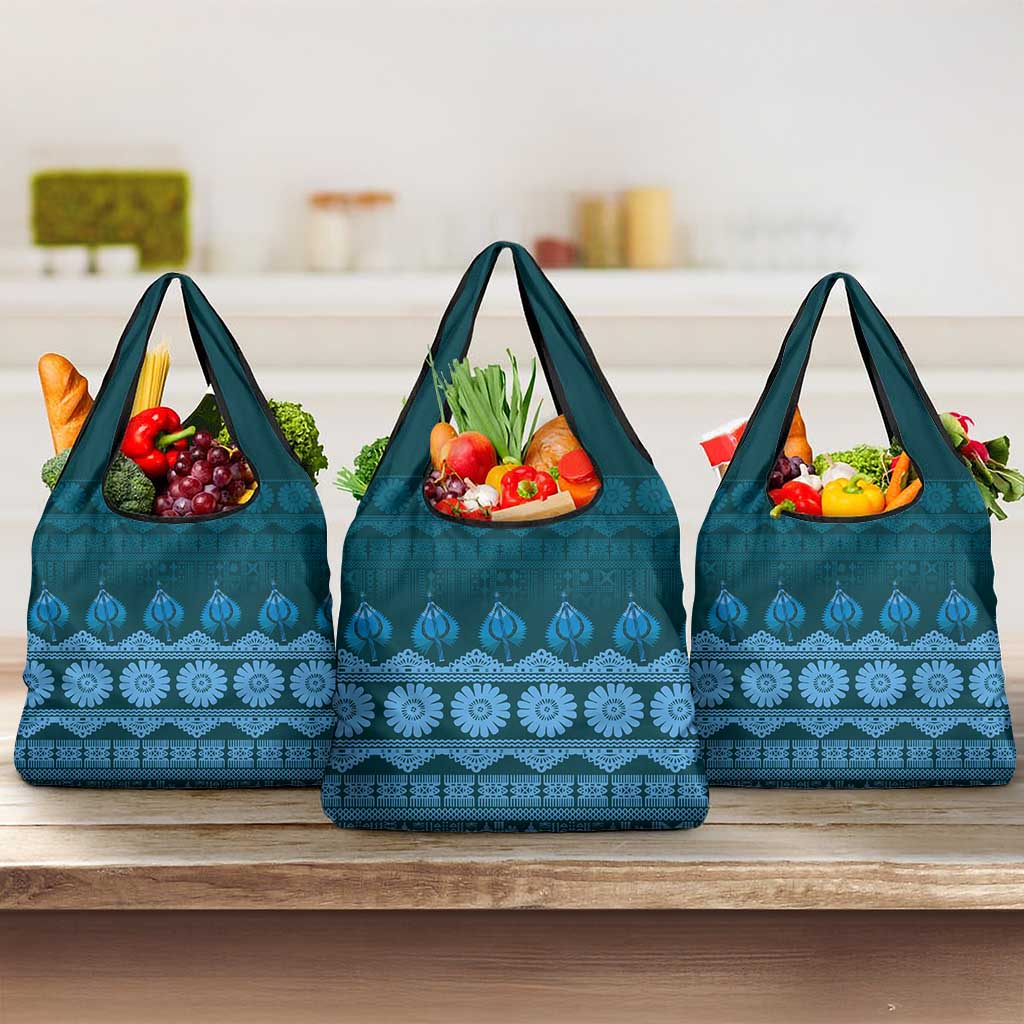 Bula Fiji Iri ni Meke Grocery Bag Karakarawa Fijian Masi - Polynesian Pride