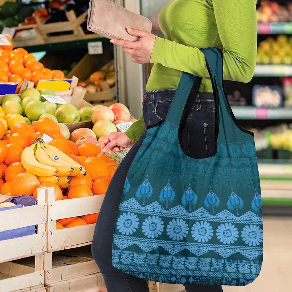 Bula Fiji Iri ni Meke Grocery Bag Karakarawa Fijian Masi - Polynesian Pride