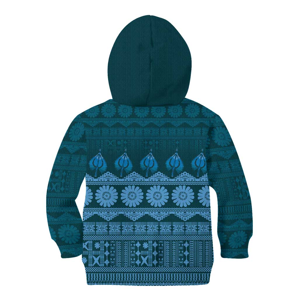 Bula Fiji Iri ni Meke Kid Hoodie Karakarawa Fijian Masi LT14 - Polynesian Pride