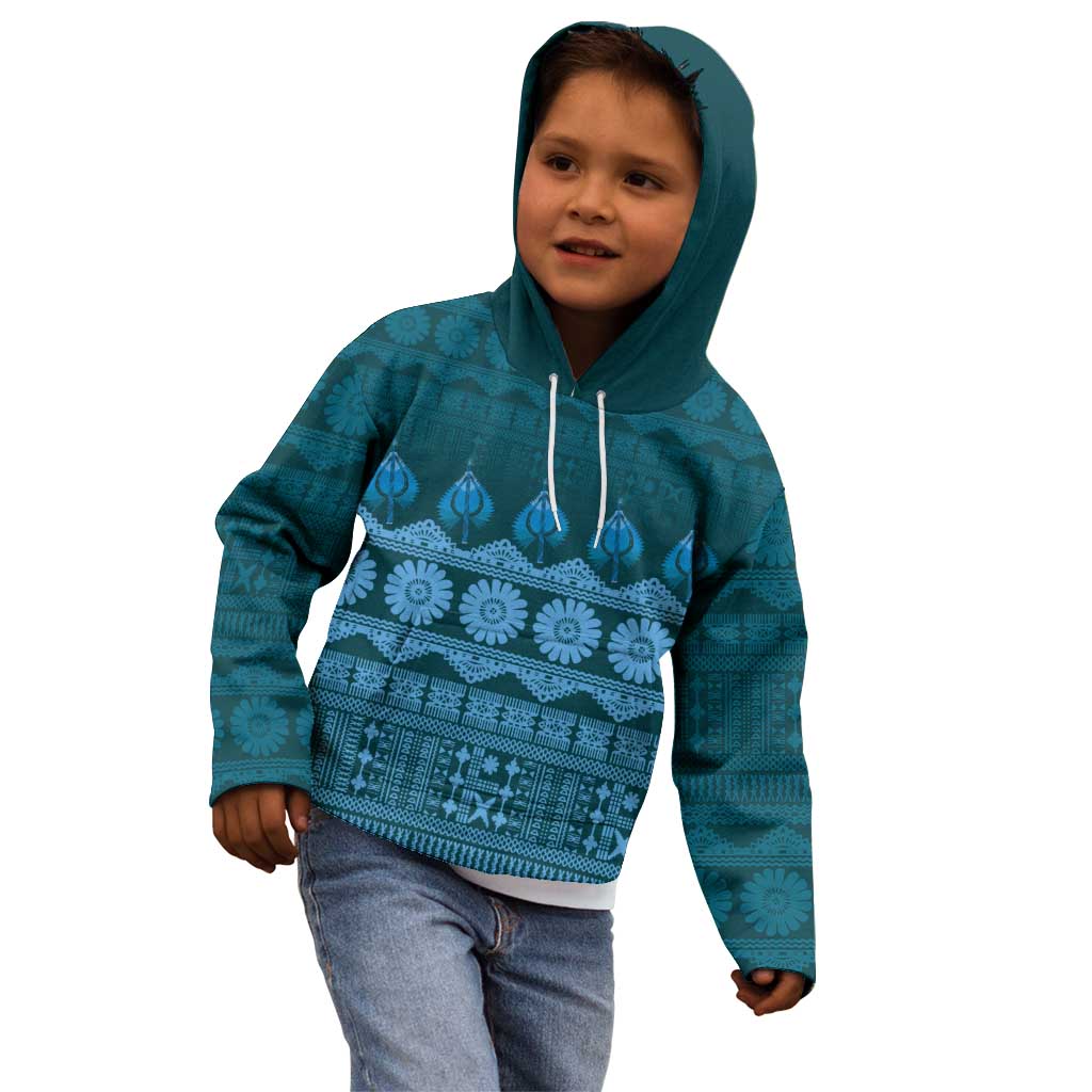 Bula Fiji Iri ni Meke Kid Hoodie Karakarawa Fijian Masi LT14 - Polynesian Pride