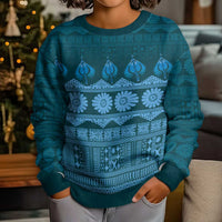 Bula Fiji Iri ni Meke Kid Ugly Christmas Sweater Karakarawa Fijian Masi LT14 - Polynesian Pride