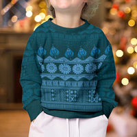 Bula Fiji Iri ni Meke Kid Ugly Christmas Sweater Karakarawa Fijian Masi LT14 - Polynesian Pride
