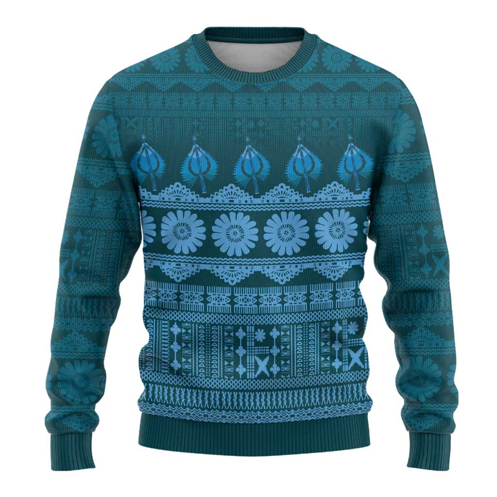 Bula Fiji Iri ni Meke Ugly Christmas Sweater Karakarawa Fijian Masi LT14 - Polynesian Pride