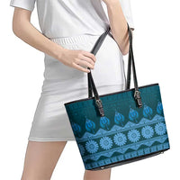 Bula Fiji Iri ni Meke Leather Tote Bag Karakarawa Fijian Masi LT14 - Polynesian Pride