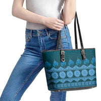 Bula Fiji Iri ni Meke Leather Tote Bag Karakarawa Fijian Masi LT14 - Polynesian Pride