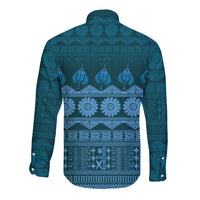Bula Fiji Iri ni Meke Long Sleeve Button Shirt Karakarawa Fijian Masi - Polynesian Pride