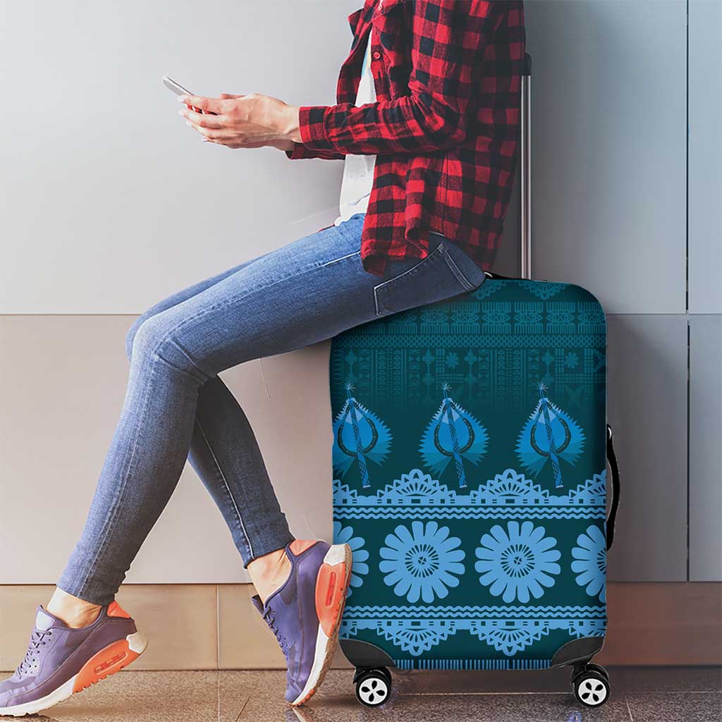 Bula Fiji Iri ni Meke Luggage Cover Karakarawa Fijian Masi LT14 - Polynesian Pride