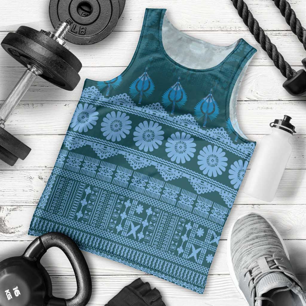 Bula Fiji Iri ni Meke Men Tank Top Karakarawa Fijian Masi LT14 - Polynesian Pride