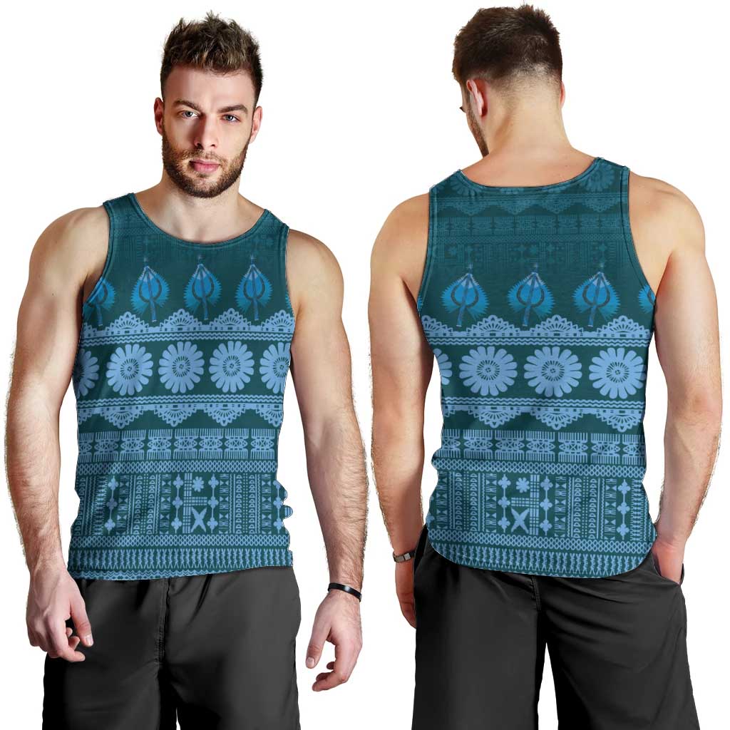 Bula Fiji Iri ni Meke Men Tank Top Karakarawa Fijian Masi LT14 - Polynesian Pride