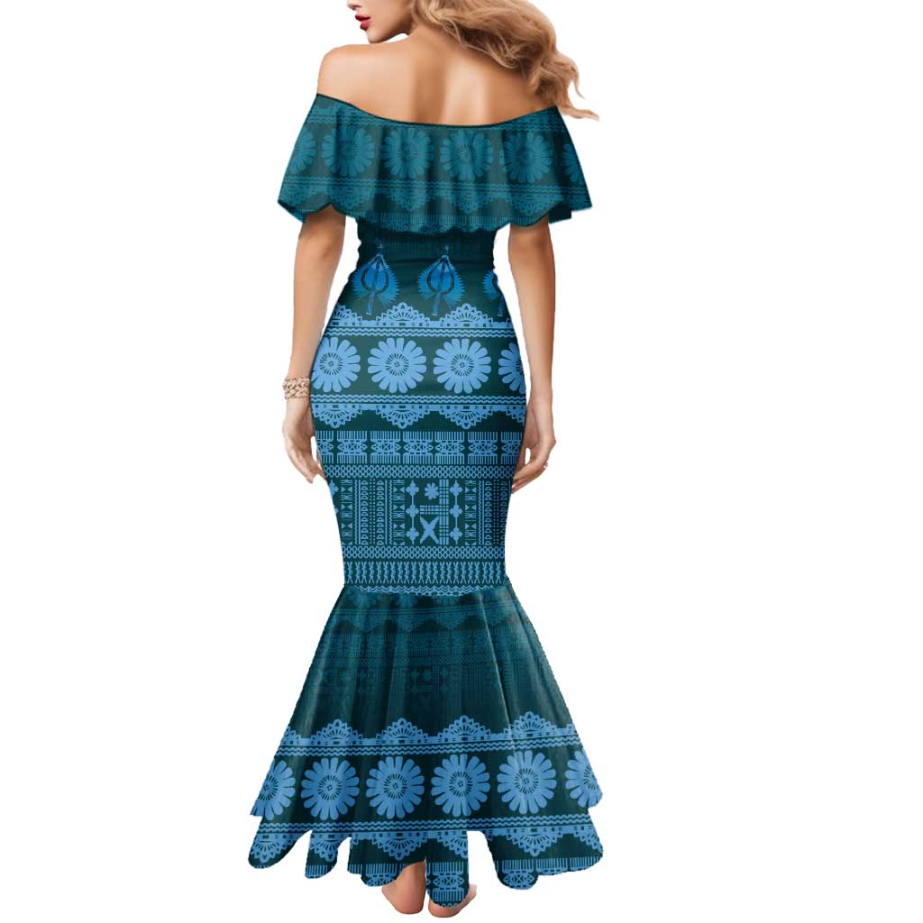 Bula Fiji Iri ni Meke Mermaid Dress Karakarawa Fijian Masi LT14 - Polynesian Pride