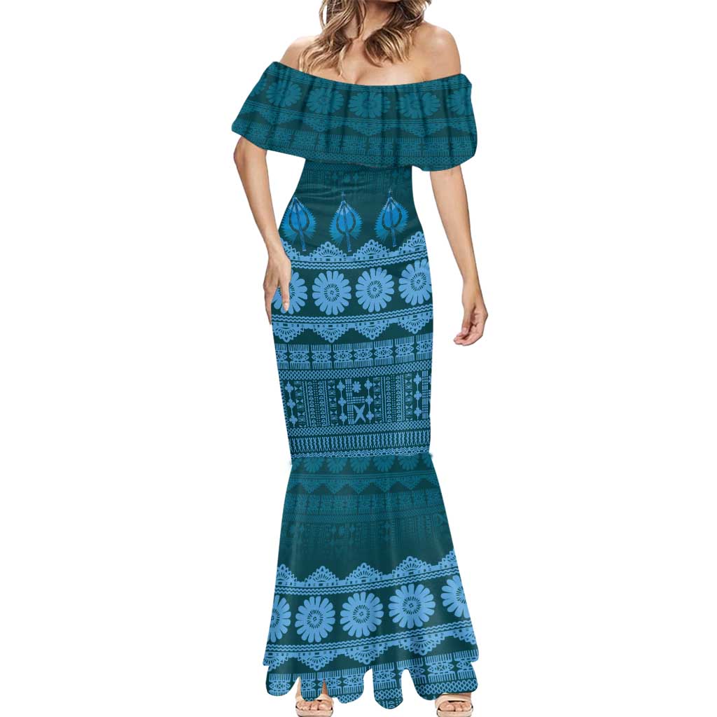 Bula Fiji Iri ni Meke Mermaid Dress Karakarawa Fijian Masi LT14 - Polynesian Pride