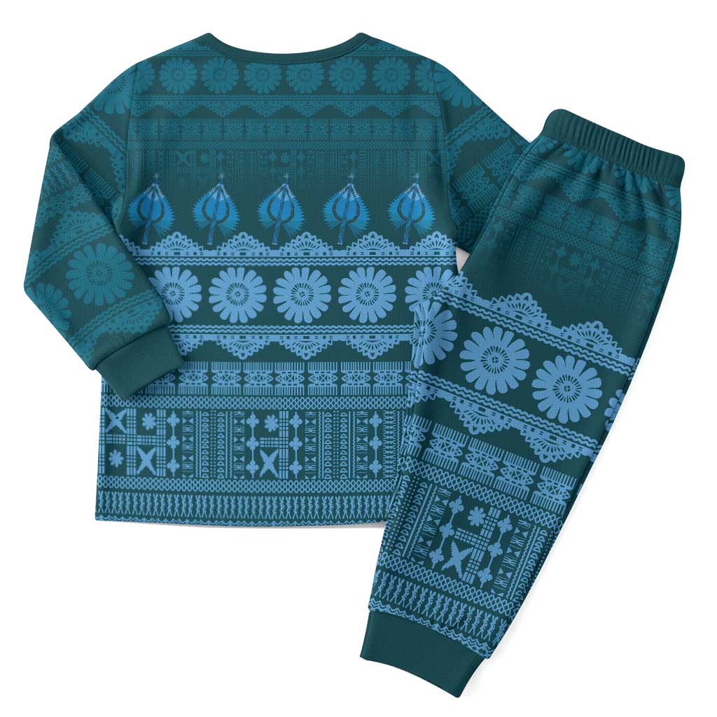 Bula Fiji Iri ni Meke Christmas Pajama Set Karakarawa Fijian Masi LT14 - Polynesian Pride