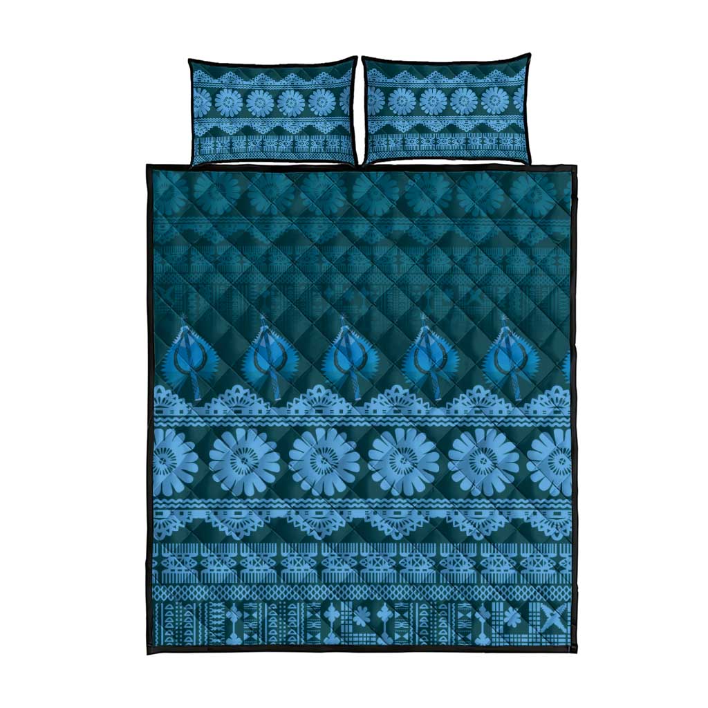 Bula Fiji Iri ni Meke Quilt Bed Set Karakarawa Fijian Masi - Polynesian Pride