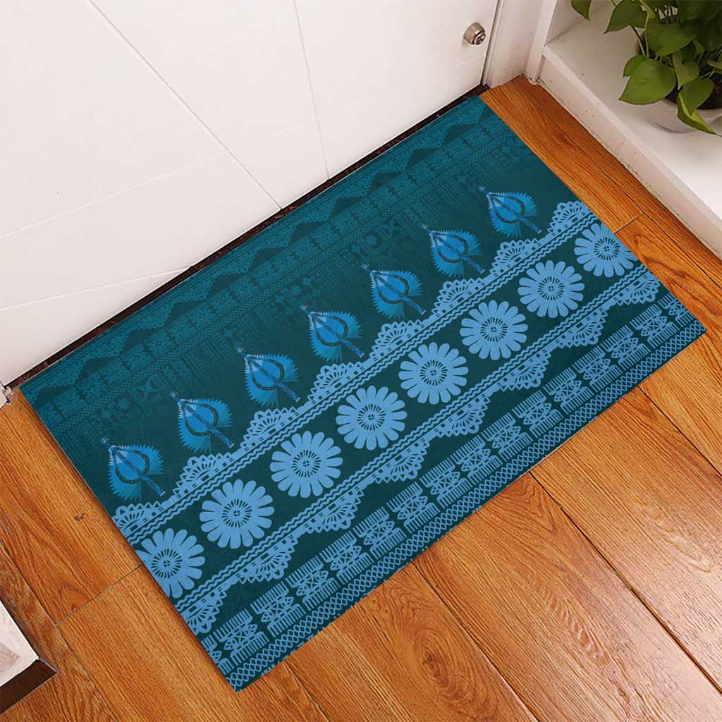 Bula Fiji Iri ni Meke Rubber Doormat Karakarawa Fijian Masi - Polynesian Pride