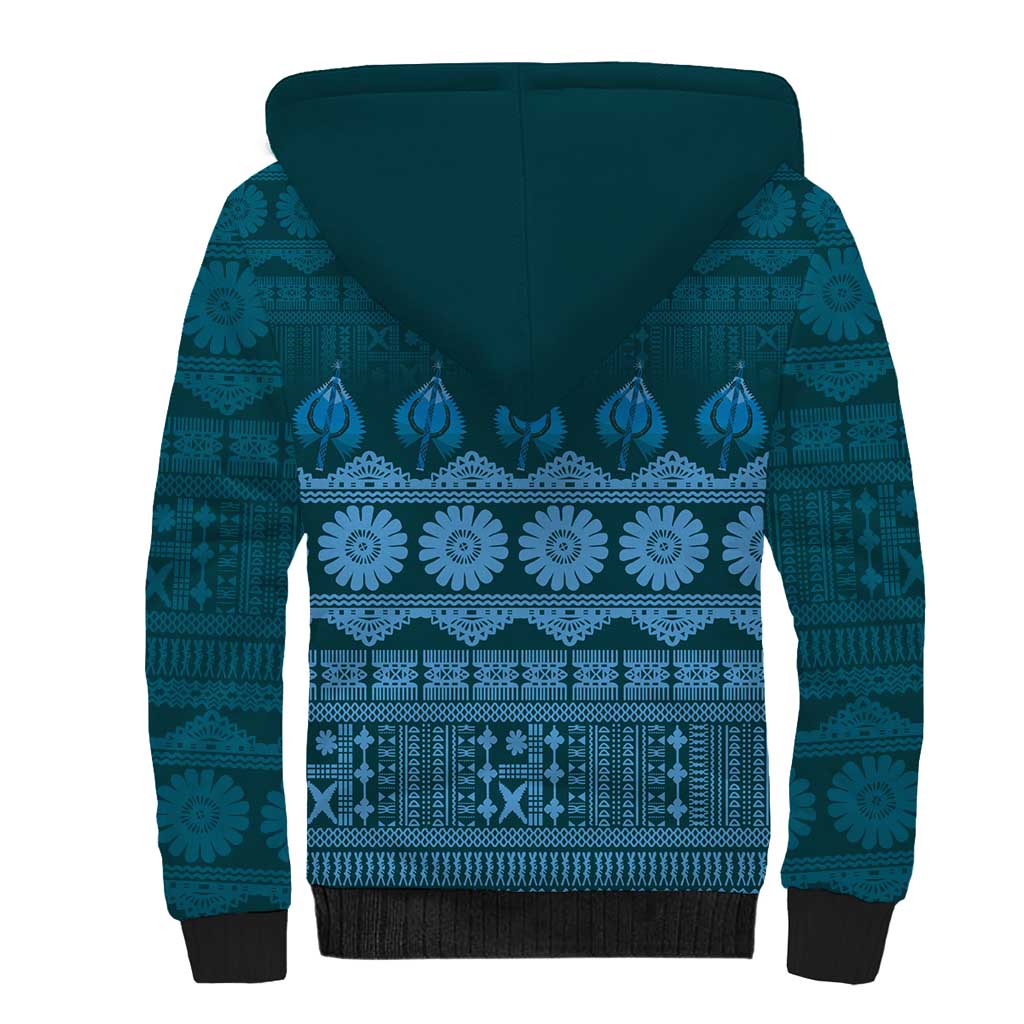 Bula Fiji Iri ni Meke Sherpa Hoodie Karakarawa Fijian Masi LT14 - Polynesian Pride