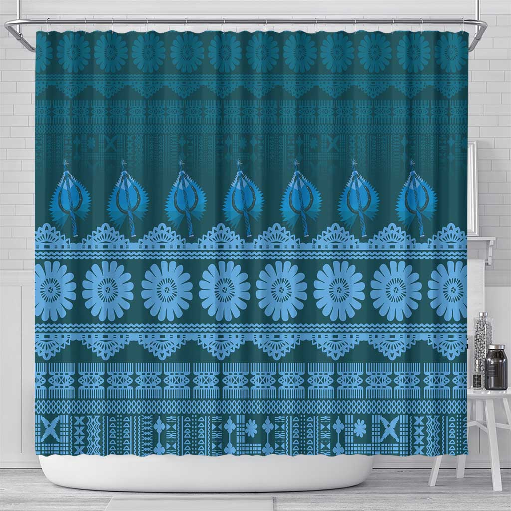 Bula Fiji Iri ni Meke Shower Curtain Karakarawa Fijian Masi LT14 - Polynesian Pride