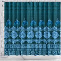 Bula Fiji Iri ni Meke Shower Curtain Karakarawa Fijian Masi LT14 - Polynesian Pride