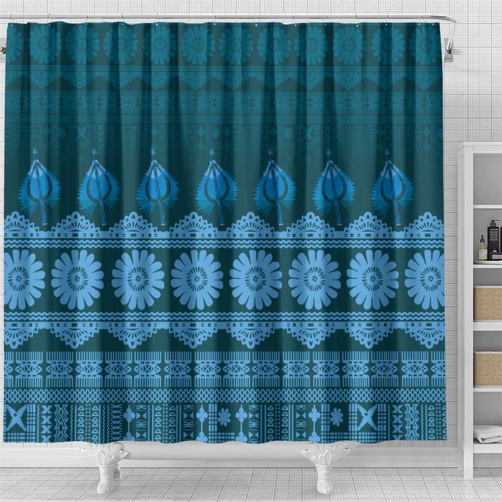 Bula Fiji Iri ni Meke Shower Curtain Karakarawa Fijian Masi LT14 - Polynesian Pride