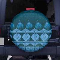 Bula Fiji Iri ni Meke Spare Tire Cover Karakarawa Fijian Masi LT14 No hole Blue - Polynesian Pride