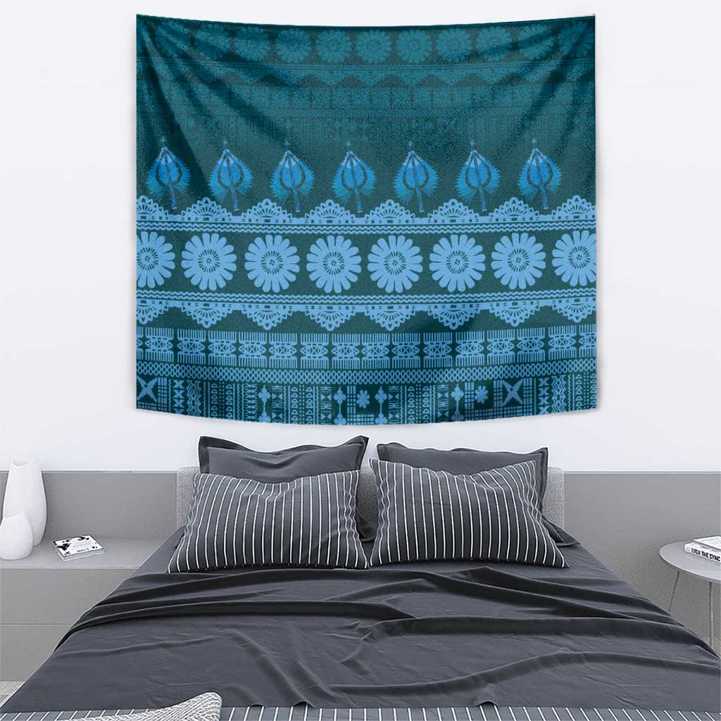 Bula Fiji Iri ni Meke Tapestry Karakarawa Fijian Masi - Polynesian Pride