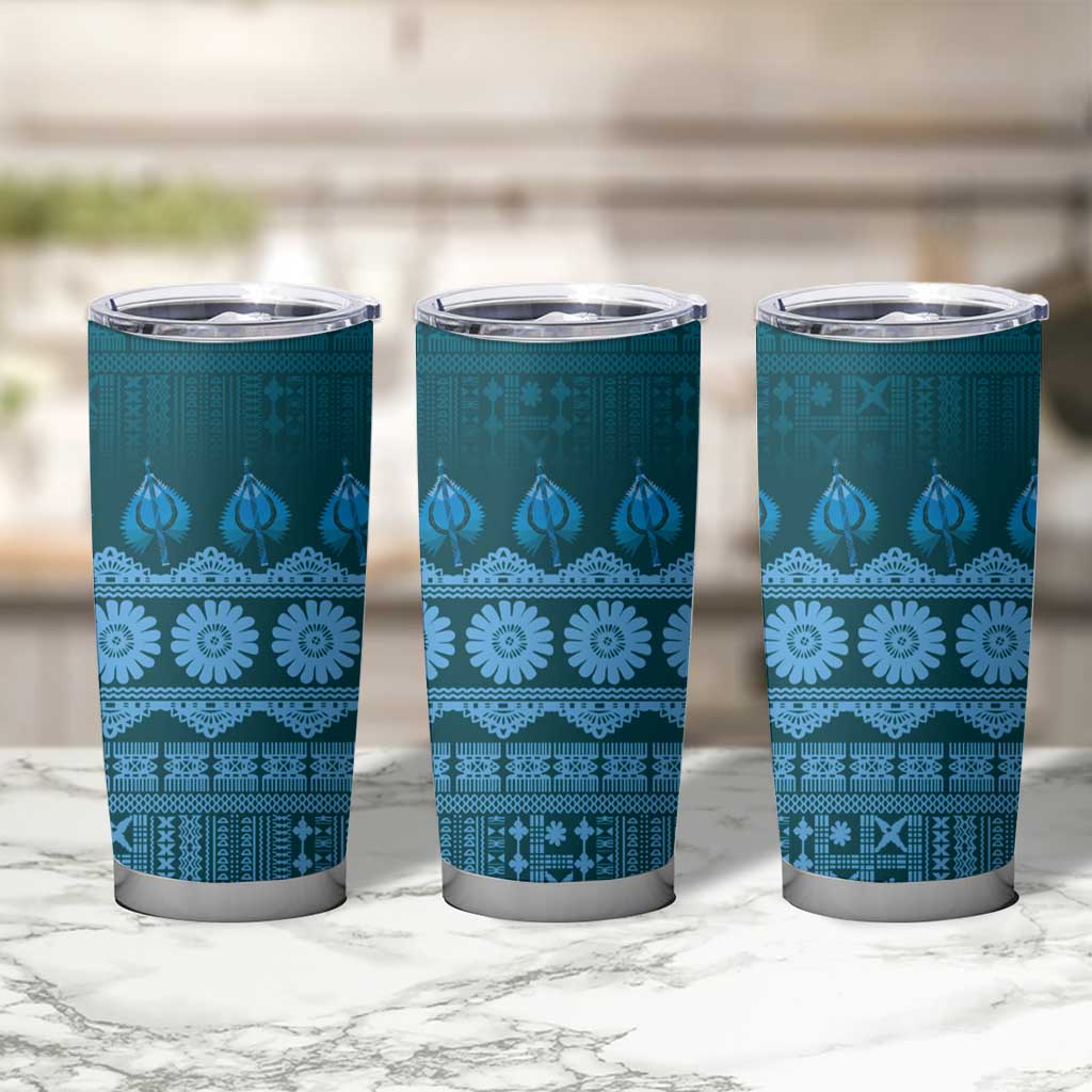 Bula Fiji Iri ni Meke Tumbler Cup Karakarawa Fijian Masi LT14 - Polynesian Pride
