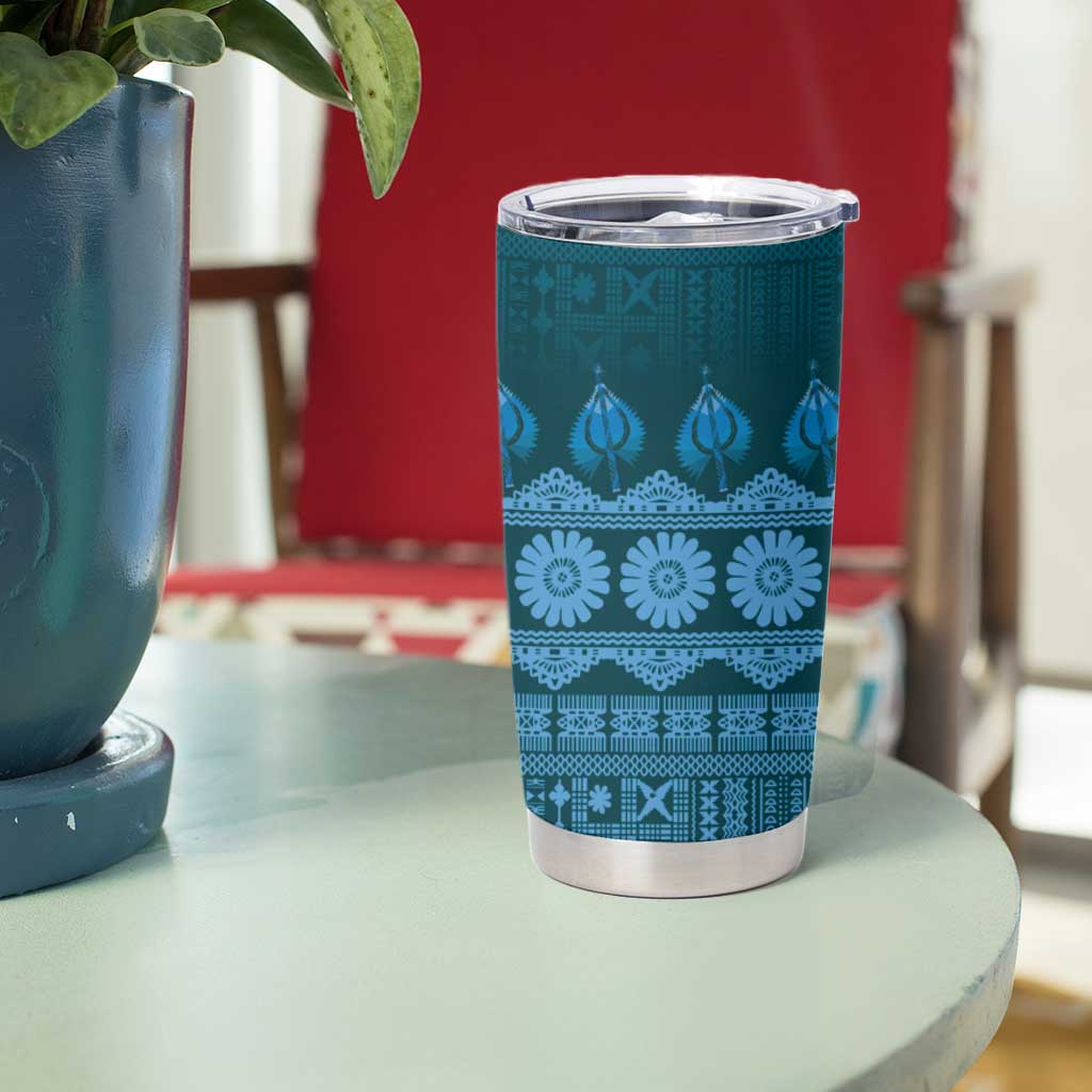 Bula Fiji Iri ni Meke Tumbler Cup Karakarawa Fijian Masi LT14 - Polynesian Pride