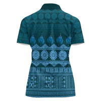 Bula Fiji Iri ni Meke Women Polo Shirt Karakarawa Fijian Masi - Polynesian Pride