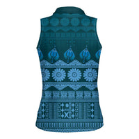 Bula Fiji Iri ni Meke Women Sleeveless Polo Shirt Karakarawa Fijian Masi LT14 - Polynesian Pride