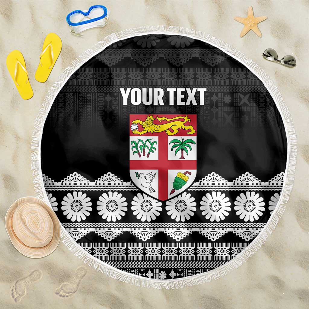 Fiji Tapa Rugby Custom Beach Blanket Go Fijiana - Polynesian Pride
