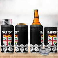 Fiji Tapa Rugby Custom 4 in 1 Can Cooler Tumbler Go Fijiana LT14 - Polynesian Pride