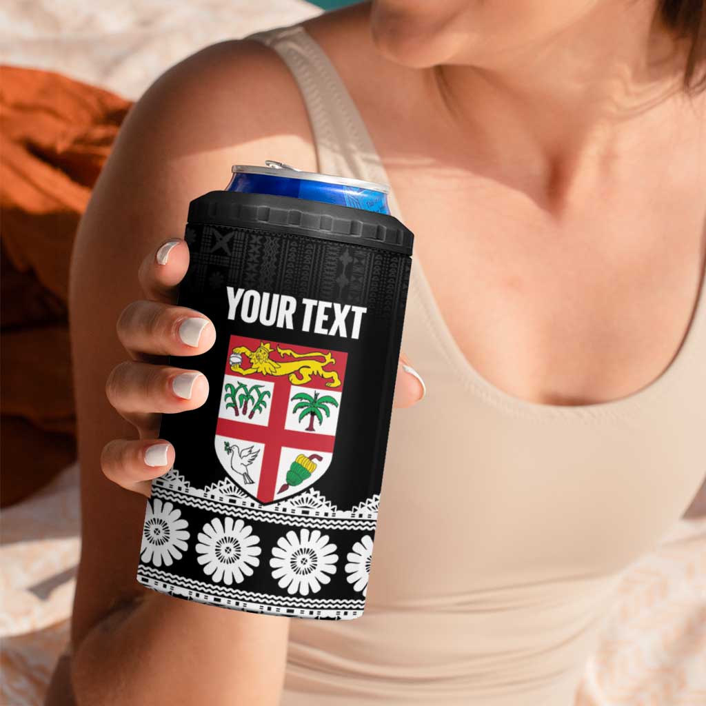 Fiji Tapa Rugby Custom 4 in 1 Can Cooler Tumbler Go Fijiana LT14 - Polynesian Pride
