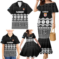 Fiji Tapa Rugby Custom Family Matching Mermaid Dress and Hawaiian Shirt Go Fijiana LT14 - Polynesian Pride