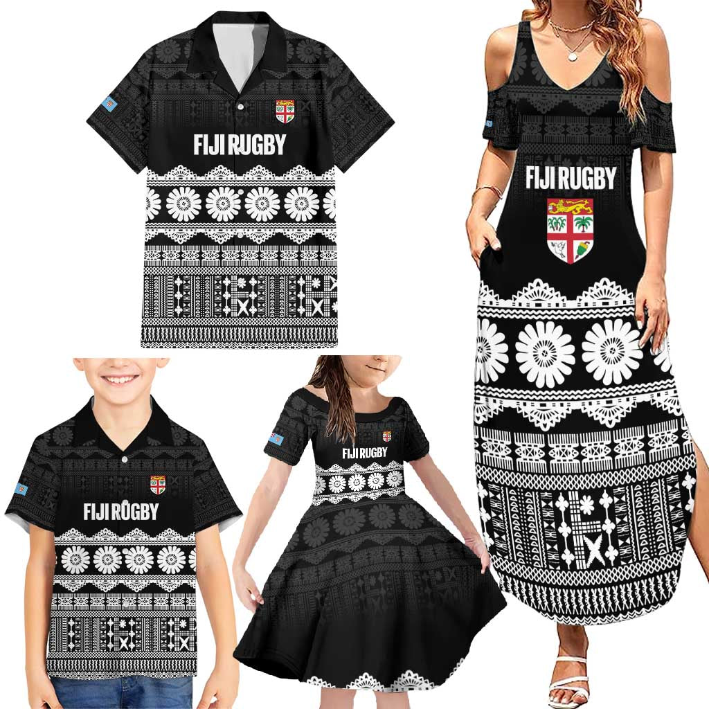 Fiji Tapa Rugby Custom Family Matching Summer Maxi Dress and Hawaiian Shirt Go Fijiana LT14 - Polynesian Pride