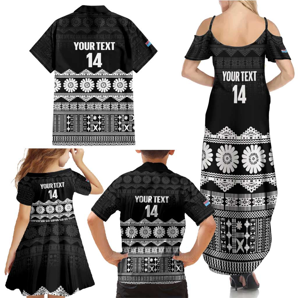 Fiji Tapa Rugby Custom Family Matching Summer Maxi Dress and Hawaiian Shirt Go Fijiana LT14 - Polynesian Pride