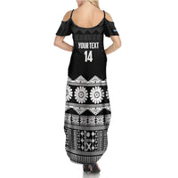 Fiji Tapa Rugby Custom Family Matching Summer Maxi Dress and Hawaiian Shirt Go Fijiana LT14 - Polynesian Pride