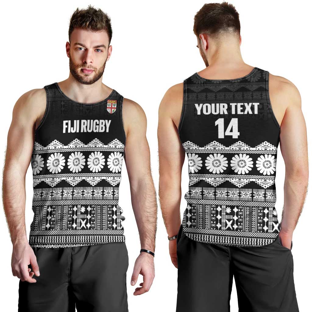 Fiji Tapa Rugby Custom Men Tank Top Go Fijiana - Polynesian Pride