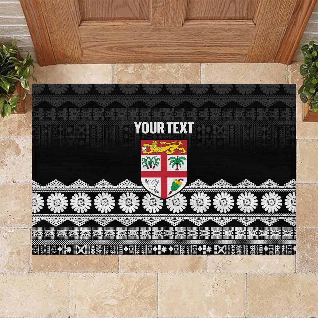 Fiji Tapa Rugby Custom Rubber Doormat Go Fijiana - Polynesian Pride