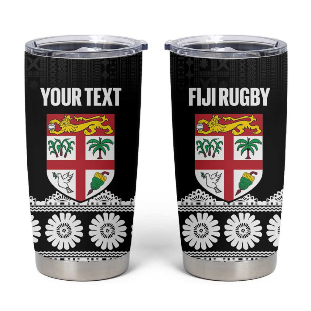 Fiji Tapa Rugby Custom Tumbler Cup Go Fijiana - Polynesian Pride