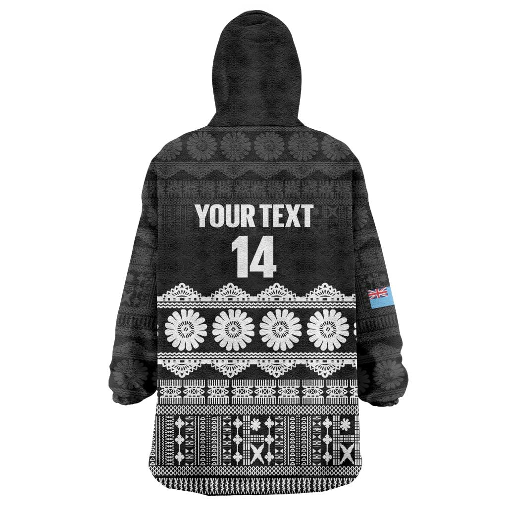 Fiji Tapa Rugby Custom Wearable Blanket Hoodie Go Fijiana - Polynesian Pride