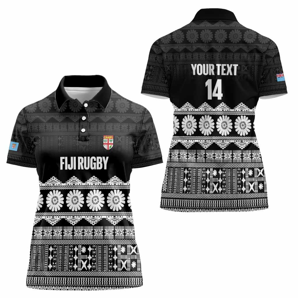 Fiji Tapa Rugby Custom Women Polo Shirt Go Fijiana - Polynesian Pride