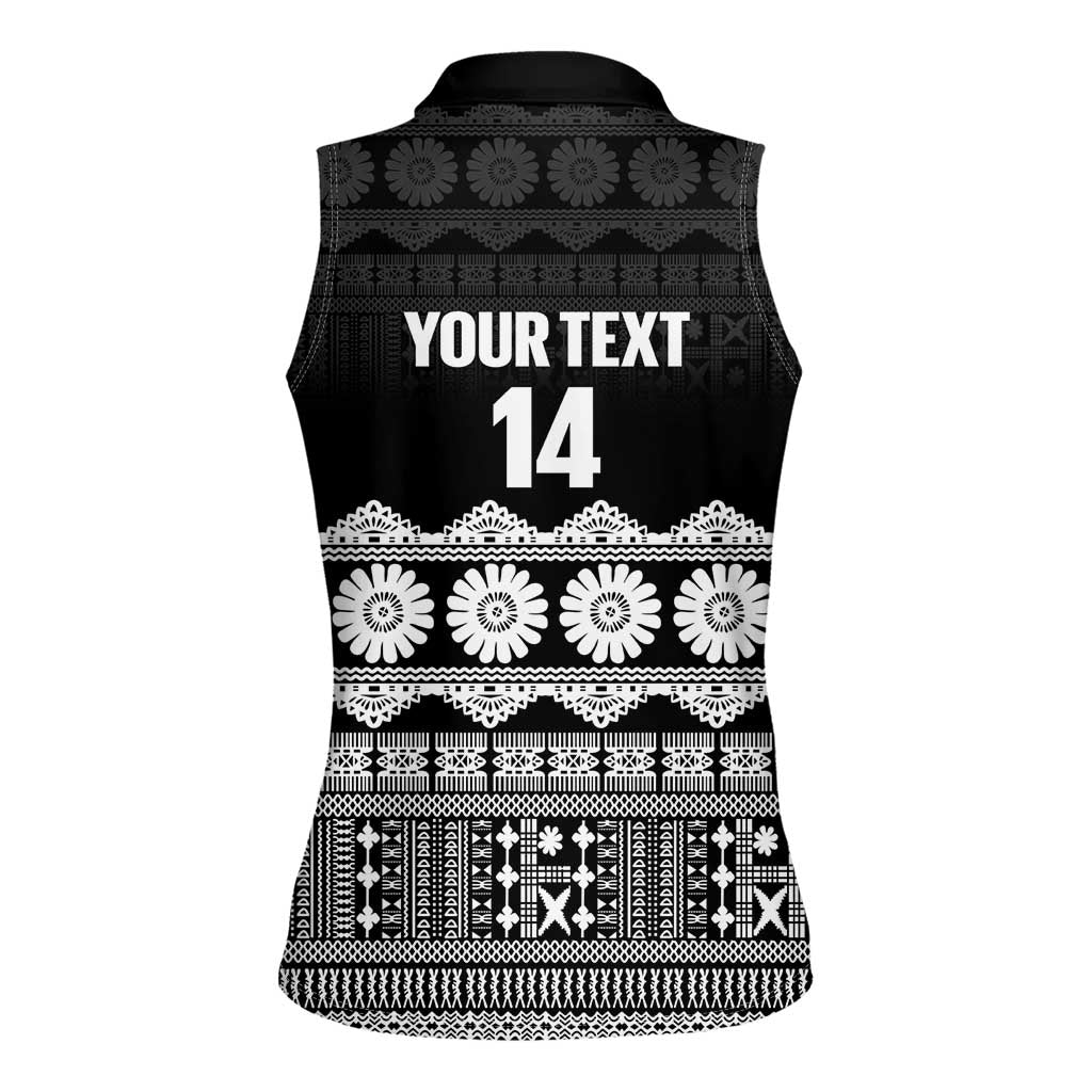 Fiji Tapa Rugby Custom Women Sleeveless Polo Shirt Go Fijiana LT14 - Polynesian Pride