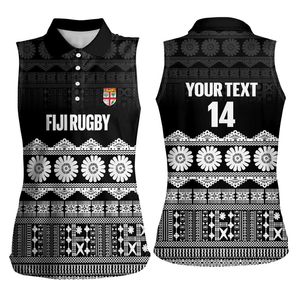 Fiji Tapa Rugby Custom Women Sleeveless Polo Shirt Go Fijiana LT14 - Polynesian Pride