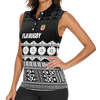Fiji Tapa Rugby Custom Women Sleeveless Polo Shirt Go Fijiana LT14 - Polynesian Pride